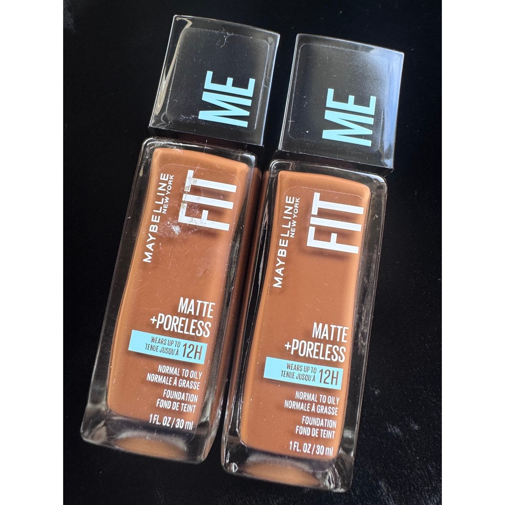 Lot of 2 Maybelline Fit Me Matte + Poreless Foundation 365 Nutmeg 1oz New Sealed